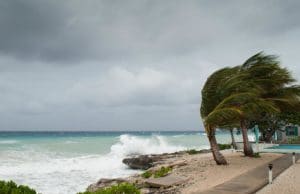 a hurricane is about to make landfall on a beach