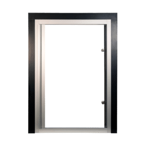 Sistema de ventanas con marco, bisagras y acristalamiento trasero