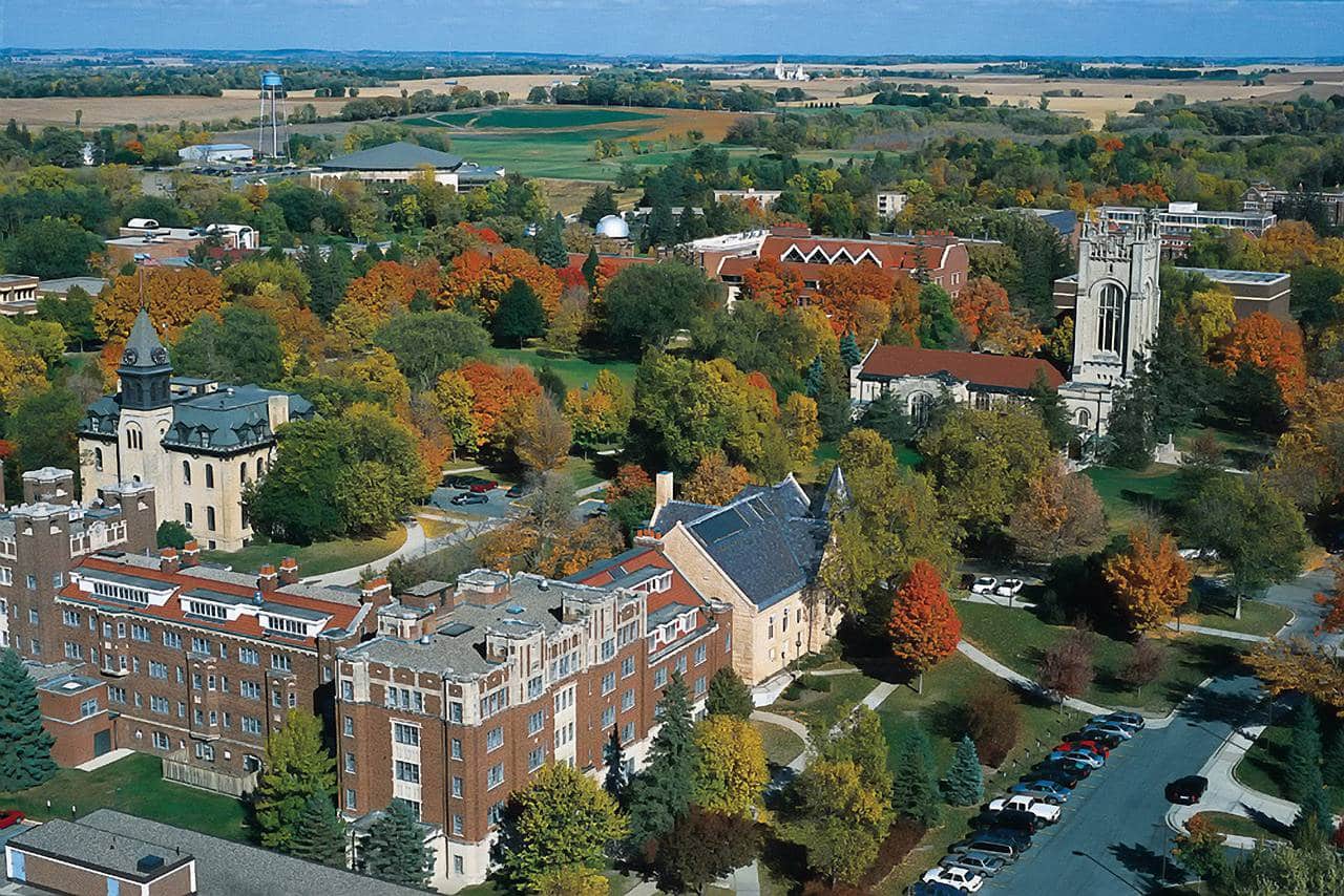 university building which may have a tornado shelter in its gymnasium