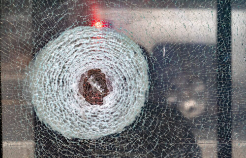 photo of bulletproof glass