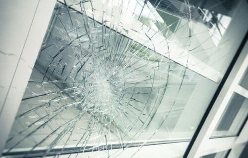 Shattered glass pane